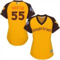 Wholesale Cheap Blue Jays #55 Russell Martin Gold 2016 All-Star American League Women's Stitched MLB Jersey