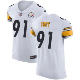 Wholesale Cheap Nike Steelers #91 Stephon Tuitt White Men\'s Stitched NFL Vapor Untouchable Elite Jersey