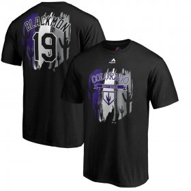 Wholesale Cheap Colorado Rockies #19 Charlie Blackmon Majestic 2019 Spring Training Big & Tall Name & Number T-Shirt Black