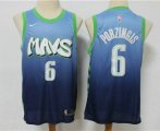 Wholesale Cheap Men's Dallas Mavericks #6 Kristaps Porzingis Blue 2020 Nike City Edition Swingman Jersey