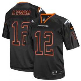 Wholesale Cheap Nike Broncos #12 Paxton Lynch Lights Out Black Men\'s Stitched NFL Elite Jersey