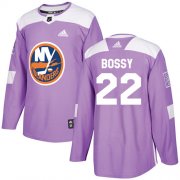 Wholesale Cheap Adidas Islanders #22 Mike Bossy Purple Authentic Fights Cancer Stitched Youth NHL Jersey