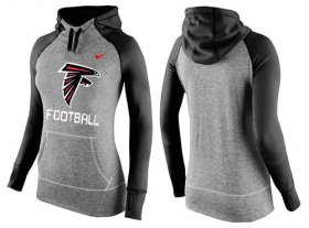 Wholesale Cheap Women\'s Nike Atlanta Falcons Performance Hoodie Grey & Black_1