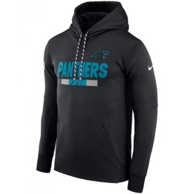 Wholesale Cheap Men\'s Carolina Panthers Nike Black Sideline ThermaFit Performance PO Hoodie