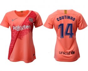 Wholesale Cheap Women\'s Barcelona #14 Coutinho Third Soccer Club Jersey