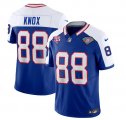 Wholesale Cheap Men's Buffalo Bills #88 Dawson Knox Blue White 2023 F.U.S.E. 75th Anniversary Throwback Vapor Untouchable Limited Football Stitched Jersey