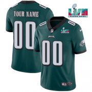 Wholesale Cheap Men's Philadelphia Eagles ACTIVE PLAYER Custom Green Super Bowl LVII Patch Vapor Untouchable Limited Stitched Jersey