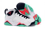 Wholesale Cheap Womens Air Jordan 7 Retro Shoes White/green-red-black