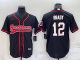 Wholesale Cheap Men's Tampa Bay Buccaneers #12 Tom Brady Black Cool Base Stitched Baseball Jersey