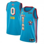 Cheap Men's 2025 All-Star #0 Jayson Tatum Light Blue Stitched Basketball Jersey