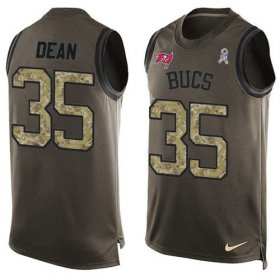 Wholesale Cheap Nike Buccaneers #35 Jamel Dean Green Men\'s Stitched NFL Limited Salute To Service Tank Top Jersey