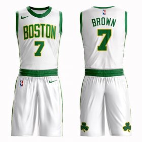 Wholesale Cheap Boston Celtics #7 Jaylen Brown White Nike NBA Men\'s City Authentic Edition Suit Jersey