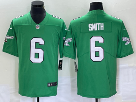 Wholesale Cheap Men\'s Philadelphia Eagles #6 DeVonta Smith Green 2023 Vapor Limited Throwback Jersey