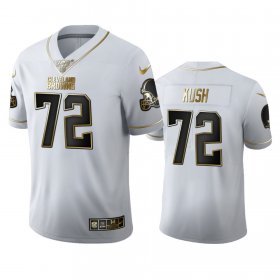 Wholesale Cheap Cleveland Browns #72 Eric Kush Men\'s Nike White Golden Edition Vapor Limited NFL 100 Jersey