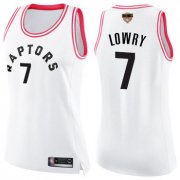 Wholesale Cheap Raptors #7 Kyle Lowry White Pink 2019 Finals Bound Women's Basketball Swingman Fashion Jersey