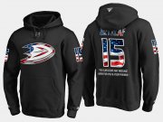 Wholesale Cheap Ducks #15 Ryan Getzlaf NHL Banner Wave Usa Flag Black Hoodie