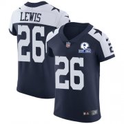 Wholesale Cheap Nike Cowboys #26 Jourdan Lewis Navy Blue Thanksgiving Men's Stitched With Established In 1960 Patch NFL Vapor Untouchable Throwback Elite Jersey