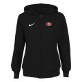 Wholesale Cheap Nike San Francisco 49ers Ladies Tailgater Full Zip Hoodie Black