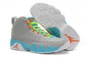 Wholesale Cheap Womens Air Jordan 9 Retro Shoes Gray/University Blue-orange