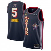 Cheap Men's 2025 All-Star #5 Anthony Edwards Navy Stitched Basketball Jersey