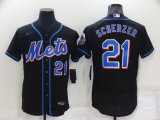 Wholesale Cheap Men's New York Mets #21 Max Scherzer Black Stitched MLB Flex Base Nike Jersey