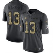 Wholesale Cheap Nike Cardinals #13 Kurt Warner Black Men's Stitched NFL Limited 2016 Salute to Service Jersey