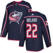 Wholesale Cheap Adidas Blue Jackets #22 Sonny Milano Navy Blue Home Authentic Stitched Youth NHL Jersey