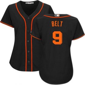 Wholesale Cheap Giants #9 Brandon Belt Black Alternate Women\'s Stitched MLB Jersey