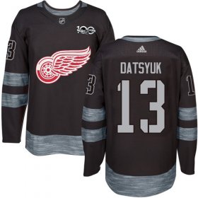 Wholesale Cheap Adidas Red Wings #13 Pavel Datsyuk Black 1917-2017 100th Anniversary Stitched NHL Jersey