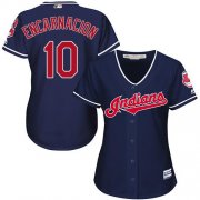 Wholesale Cheap Indians #10 Edwin Encarnacion Navy Blue Alternate Women's Stitched MLB Jersey