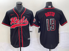 Wholesale Cheap Men\'s Cincinnati Reds #19 Joey Votto Black 2023 City Connect Cool Base Stitched Jersey