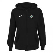 Wholesale Cheap Women's Miami Dolphins Stadium Rally Full Zip Hoodie Black