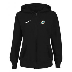 Wholesale Cheap Women\'s Miami Dolphins Stadium Rally Full Zip Hoodie Black