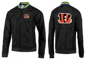 Wholesale Cheap NFL Cincinnati Bengals Team Logo Jacket Black_4