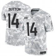 Cheap Men's Denver Broncos #14 Courtland Sutton 2024 F.U.S.E Arctic Camo Salute To Service Limited Stitched Football Jersey