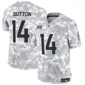 Cheap Men\'s Denver Broncos #14 Courtland Sutton 2024 F.U.S.E Arctic Camo Salute To Service Limited Stitched Football Jersey