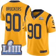 Wholesale Cheap Nike Rams #90 Michael Brockers Gold Super Bowl LIII Bound Men's Stitched NFL Limited Rush Jersey