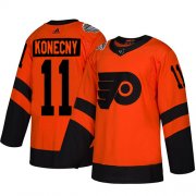 Wholesale Cheap Adidas Flyers #11 Travis Konecny Orange Authentic 2019 Stadium Series Women's Stitched NHL Jersey