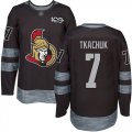 Wholesale Cheap Adidas Senators #7 Brady Tkachuk Black 1917-2017 100th Anniversary Stitched NHL Jersey