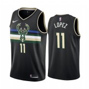 Wholesale Cheap Nike Bucks #11 Brook Lopez Black 2019-20 Statement Edition NBA Jersey