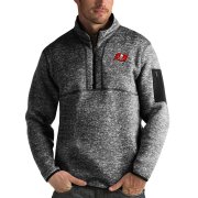 Wholesale Cheap Tampa Bay Buccaneers Antigua Fortune Quarter-Zip Pullover Jacket Heather Black