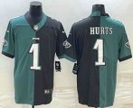 Cheap Men's Philadelphia Eagles #1 Jalen Hurts Green Black Two Tone Vapor Untouchable Stitched Limited Jersey