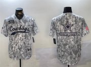 Cheap Men's Dallas Cowboys Team Big Logo 2024 Arctic Camo Salute To Service Stitched Baseball Jerseys