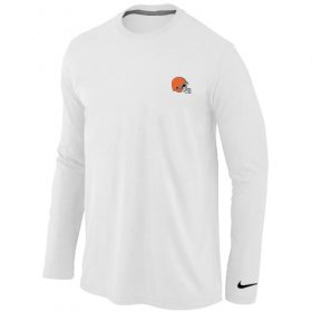 Wholesale Cheap Nike Cleveland Browns Sideline Legend Authentic Logo Long Sleeve T-Shirt White