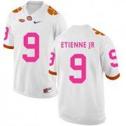 Wholesale Cheap Clemson Tigers 9 Travis Etienne Jr White Breast Cancer Awareness College Football Jersey