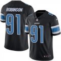 Wholesale Cheap Nike Lions #91 A'Shawn Robinson Black Men's Stitched NFL Limited Rush Jersey