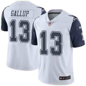 Wholesale Cheap Nike Men\'s Dallas Cowboys 13 Michael Gallup White Color Rush Limited Jersey