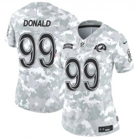 Cheap Women\'s Los Angeles Rams #99 Aaron Donald 2024 F.U.S.E Arctic Camo Salute To Service Limited Stitched Football Jersey(Run Small)