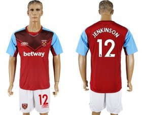 Wholesale Cheap West Ham United #12 Jenkinson Home Soccer Club Jersey