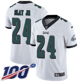 Wholesale Cheap Nike Eagles #24 Darius Slay Jr White Men\'s Stitched NFL 100th Season Vapor Untouchable Limited Jersey